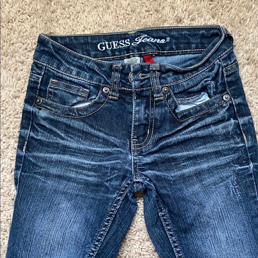 Guess Blue Skinny Jeans with Distinctive Fading
